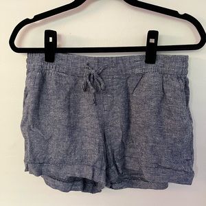 Blue Linen Shorts